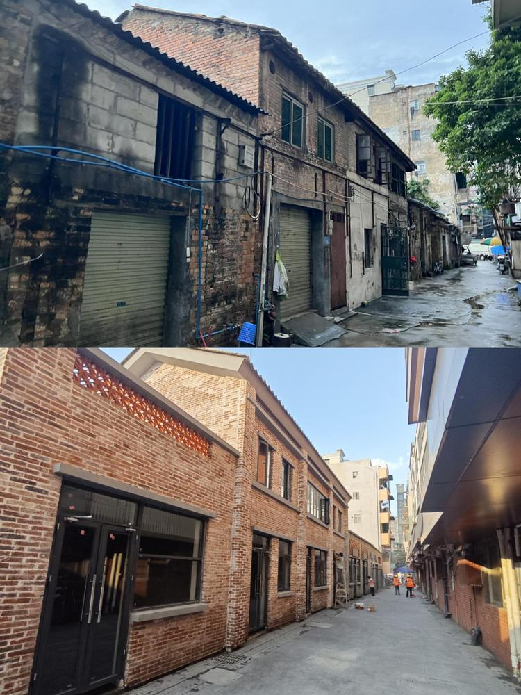  南侧老建筑焕发新生的前后对比