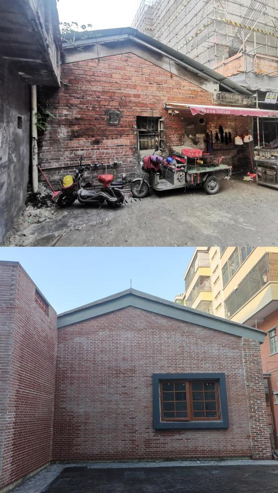  西侧老建筑焕发新生的前后对比