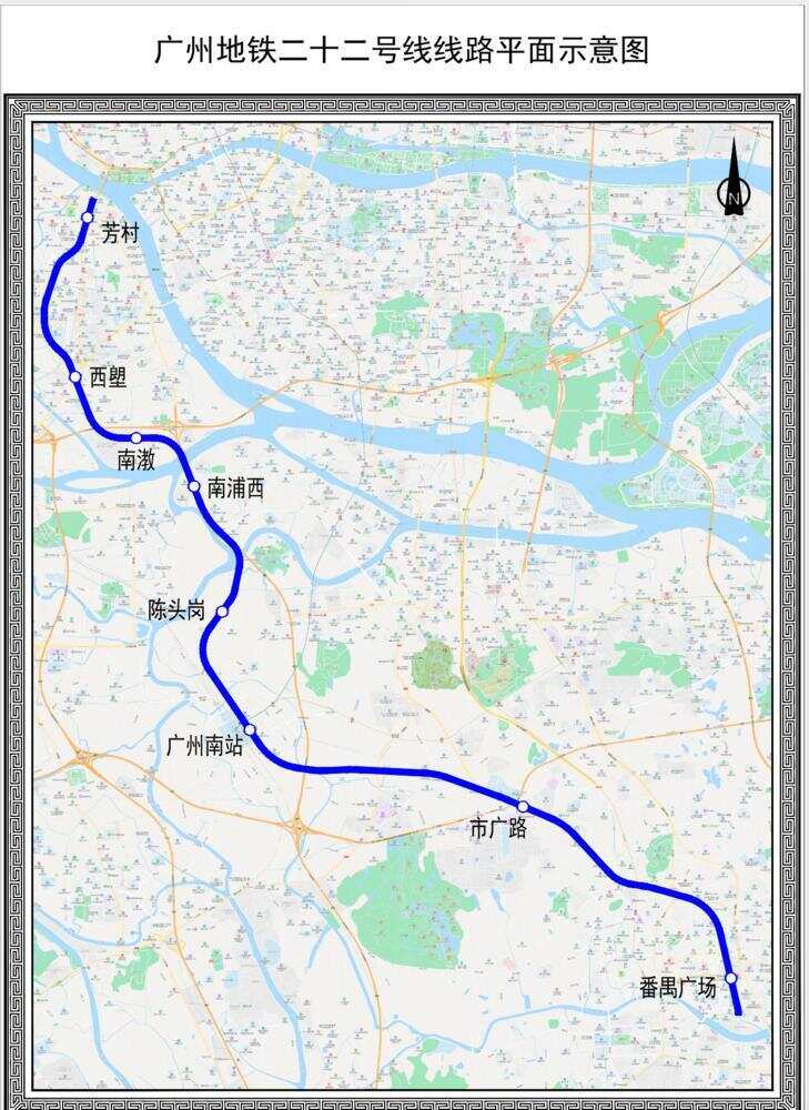 广州地铁22号线示意图