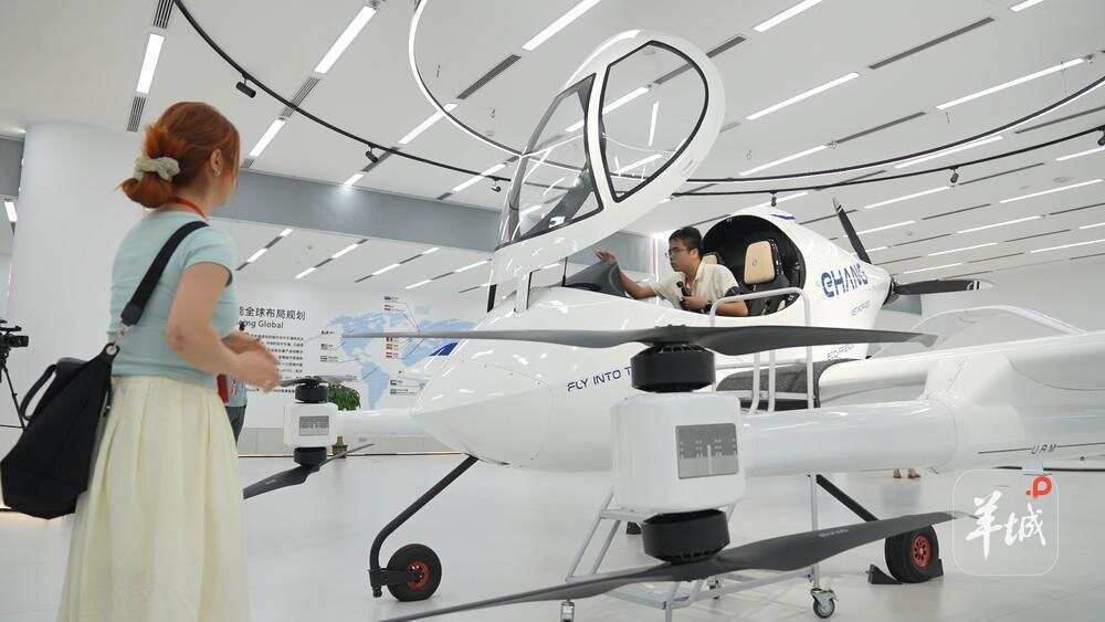 参观者正在体验智能自动驾驶飞行器 资料图/羊城晚报记者 黄城栋