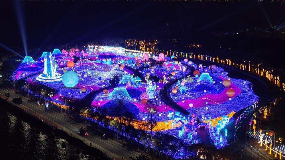 大湾区灯会夜景航拍图 大湾区灯会夜景航拍图