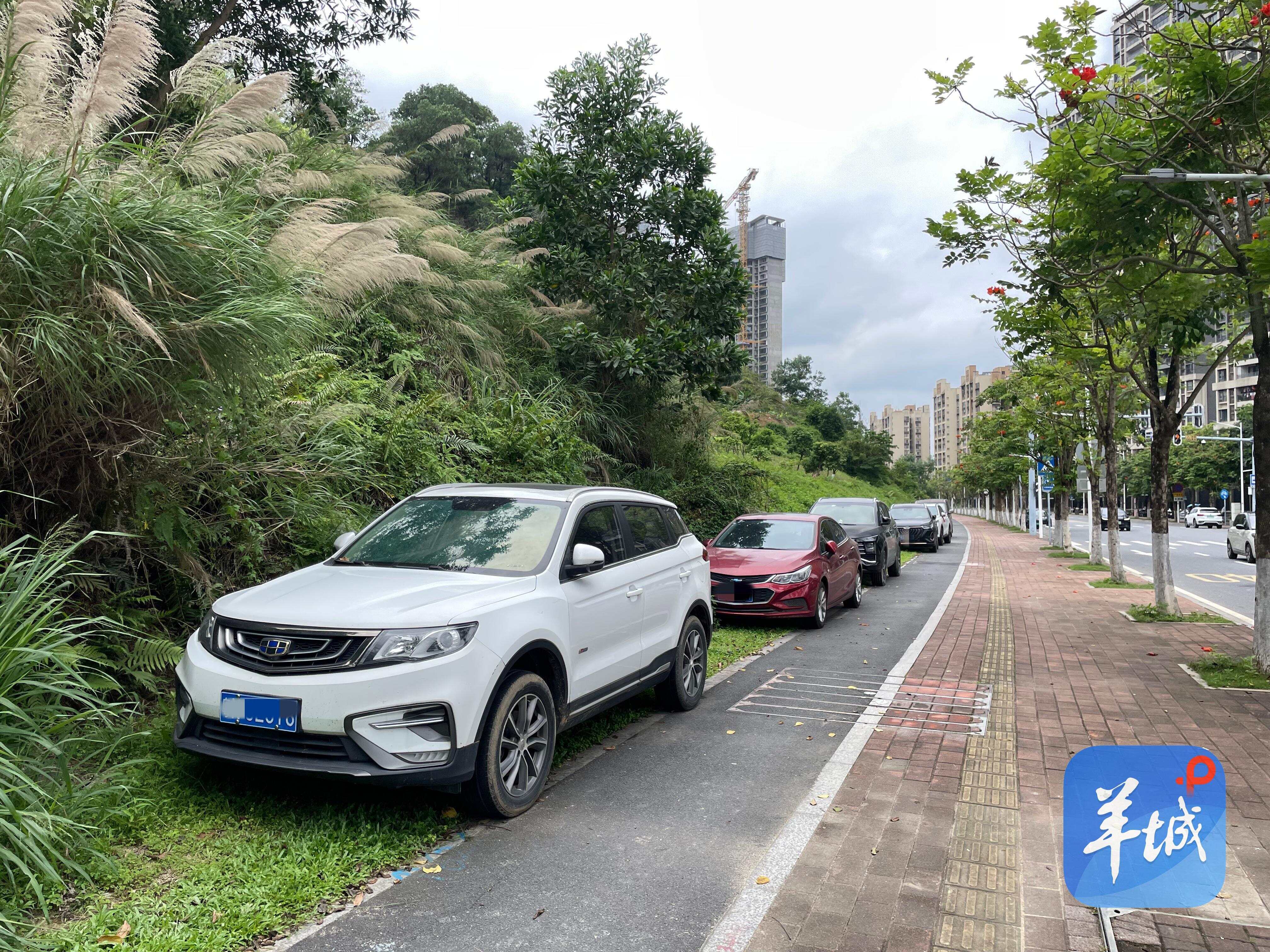 黄埔区长贤路的违停车辆停在绿化带上岭南林语花园小区内设置了临时车位、月保车位。在门岗值班的保安说:“最近两个月,对面人行道有不少车停放,如果车主停在车道有可能被监控拍摄,所以多数停在人行道、绿化带。我们小区内临停车位不少,2.5元/小时。” 黄埔区长贤路的违停车辆停在绿化带上岭南林语花园小区内设置了临时车位、月保车位。在门岗值班的保安说:“最近两个月,对面人行道有不少车停放,如果车主停在车道有可能被监控拍摄,所以多数停在人行道、绿化带。我们小区内临停车位不少,2.5元/小时。”