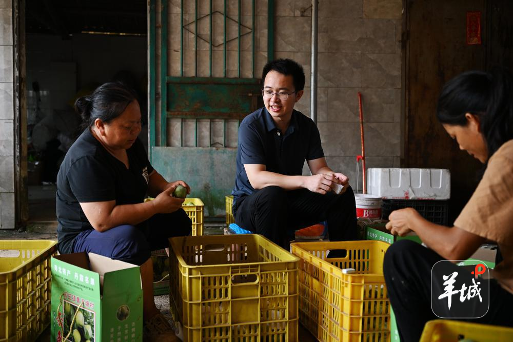  柰李的丰收季，方玉航到农户家里帮忙打包发货，农户与他很熟络